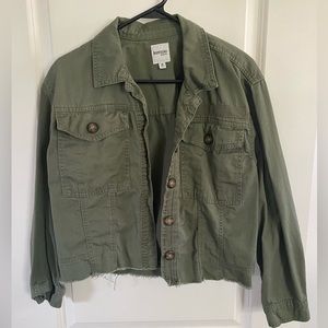 Kenzie cropped denim jacket - army green - women’s M